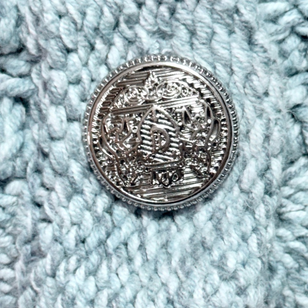 Ann Taylor Loft Ribbed Knit Sweater Jacket Sky Blue Size Medium - Picture 7 of 10